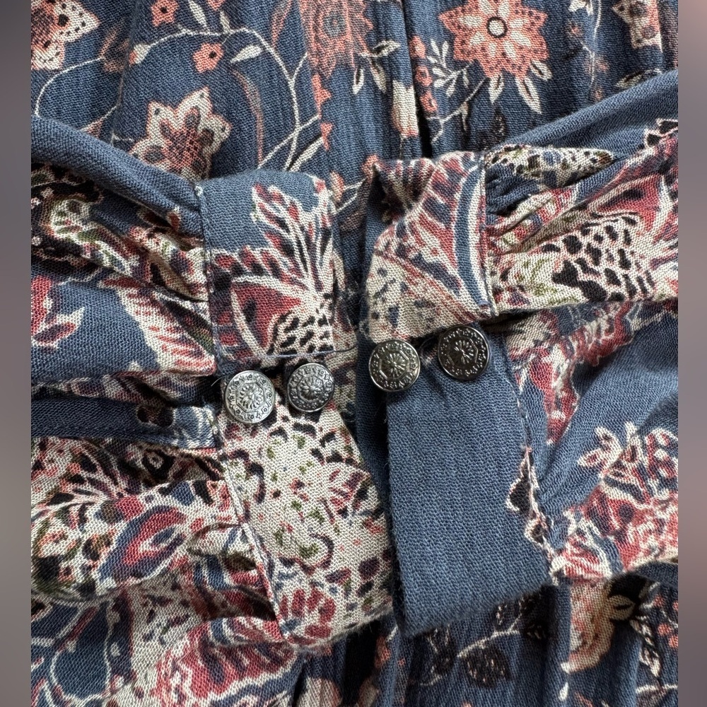 Free People Lucky Loosie Long Sleeve
Swing Dress Indigo Combo Sz S - Picture 11 of 15